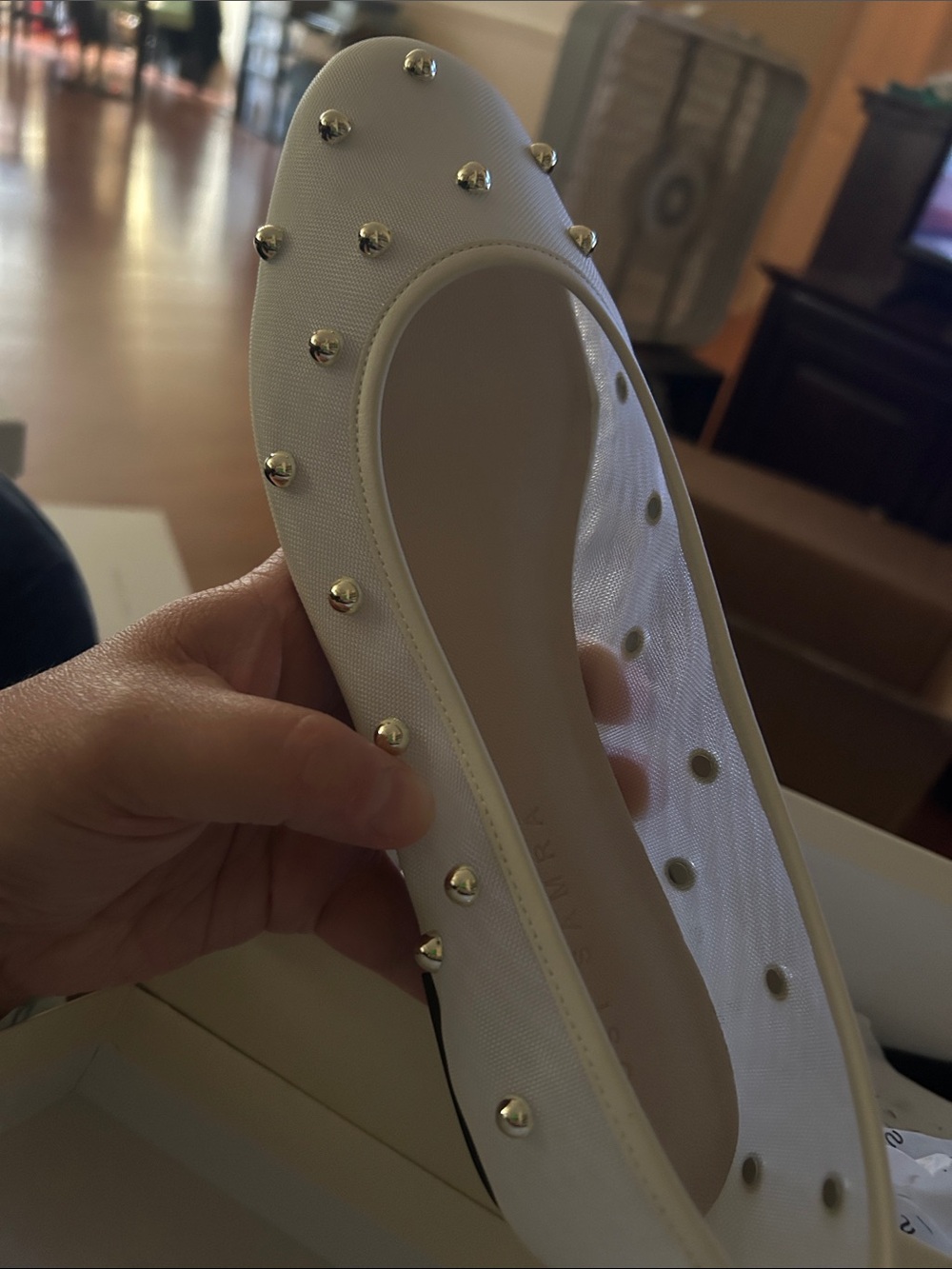 Yosi Samra Cream Mesh Sadie Stud Ballet- new with tags- size 9